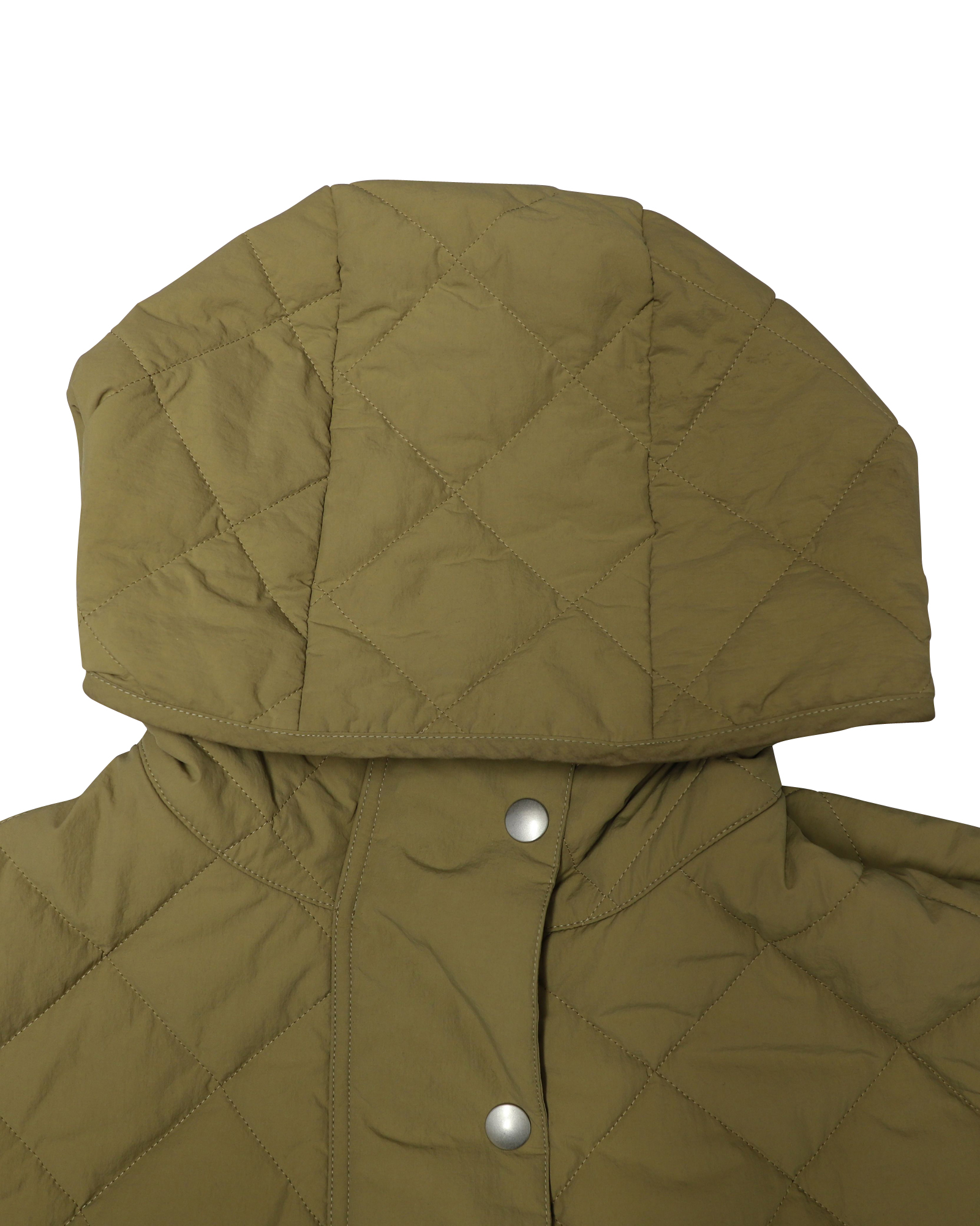 Palm Angels Beige Quilted Hoodie Coat Size M nylon/polyamide