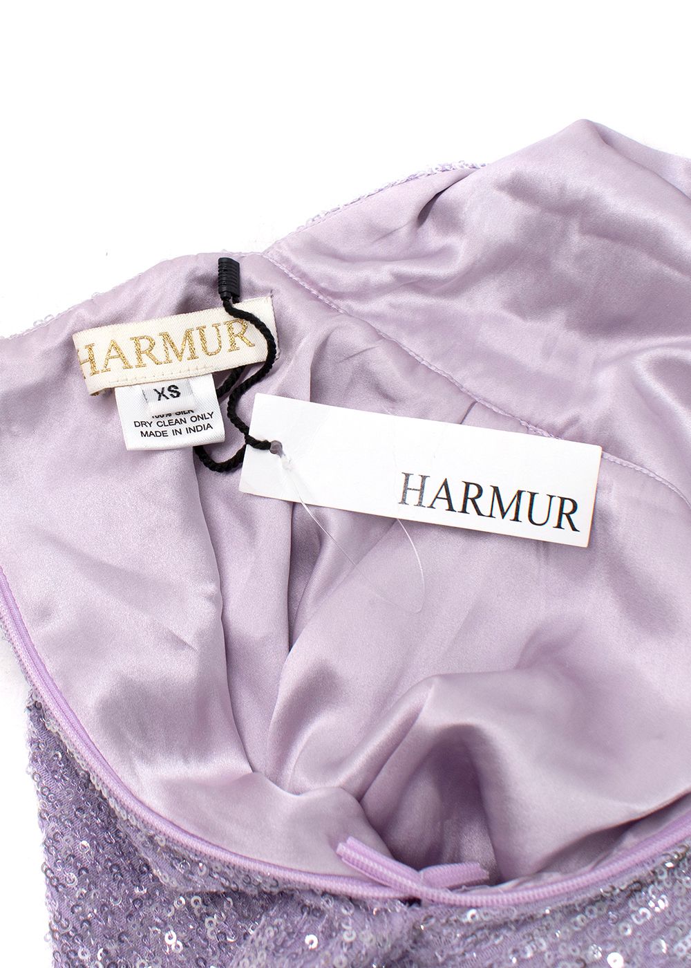 Harmur Lilac Sequin Halterneck Dress Size XS silk