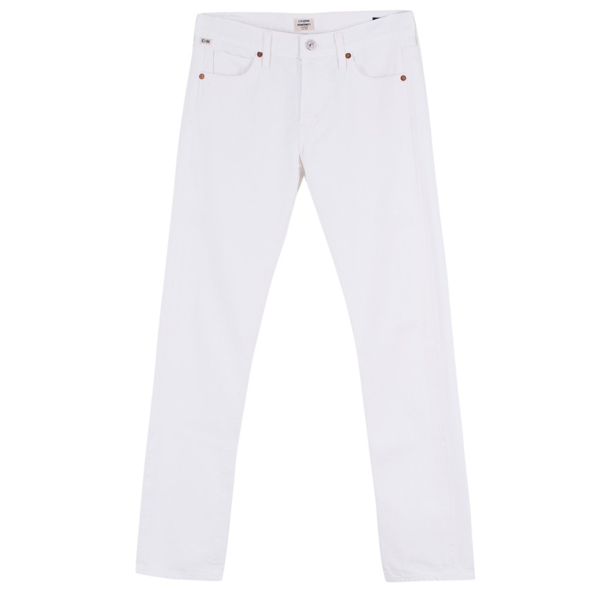 Preowned Citizens of Humanity Agnes Mid-rise Slim Straight Jeans Size 25/63 White cotton