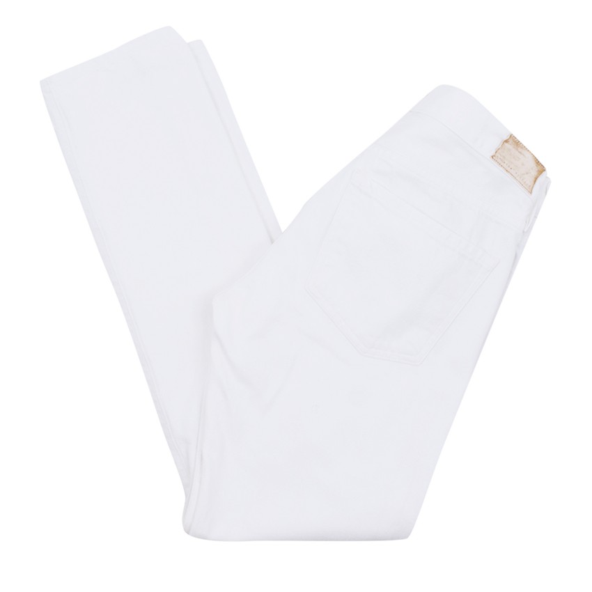 Preowned Citizens of Humanity Agnes Mid-rise Slim Straight Jeans Size 25/63 White cotton