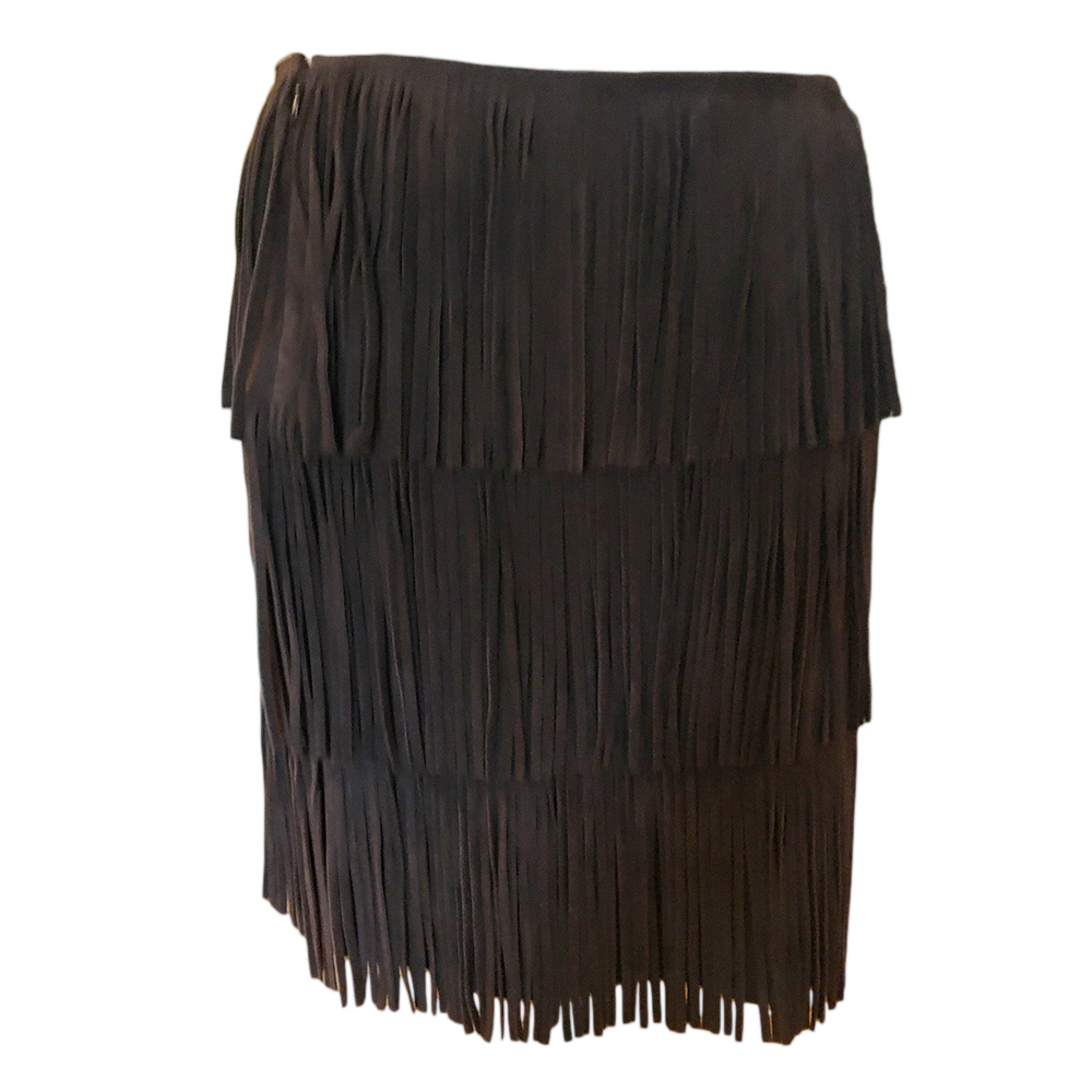 Michael Kors Brown Suede Fringed Skirt Size XS Tan/Brown