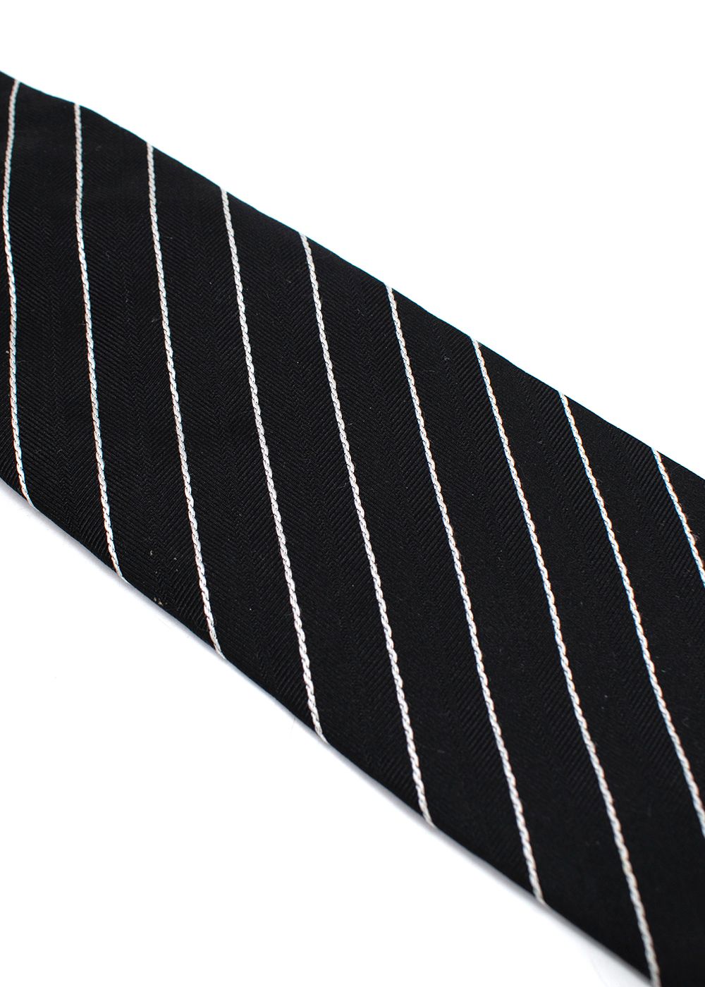 Men's Dior Black Stripe Tie Black and white silk