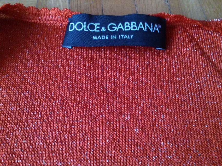 Preowned Dolce  Gabbana sheer knit shirt Size S Orange polyester