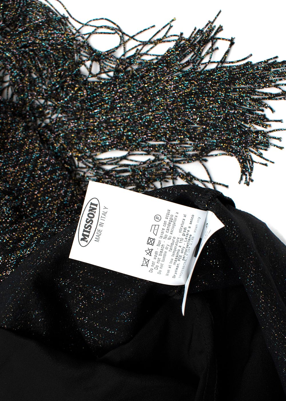 Preowned Missoni Black metallic fringed dress Size XS viscose