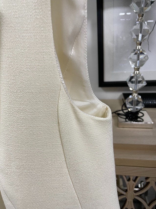 Preowned Escada Ivory Tailored Wool Sleeveless Jacket Size L White