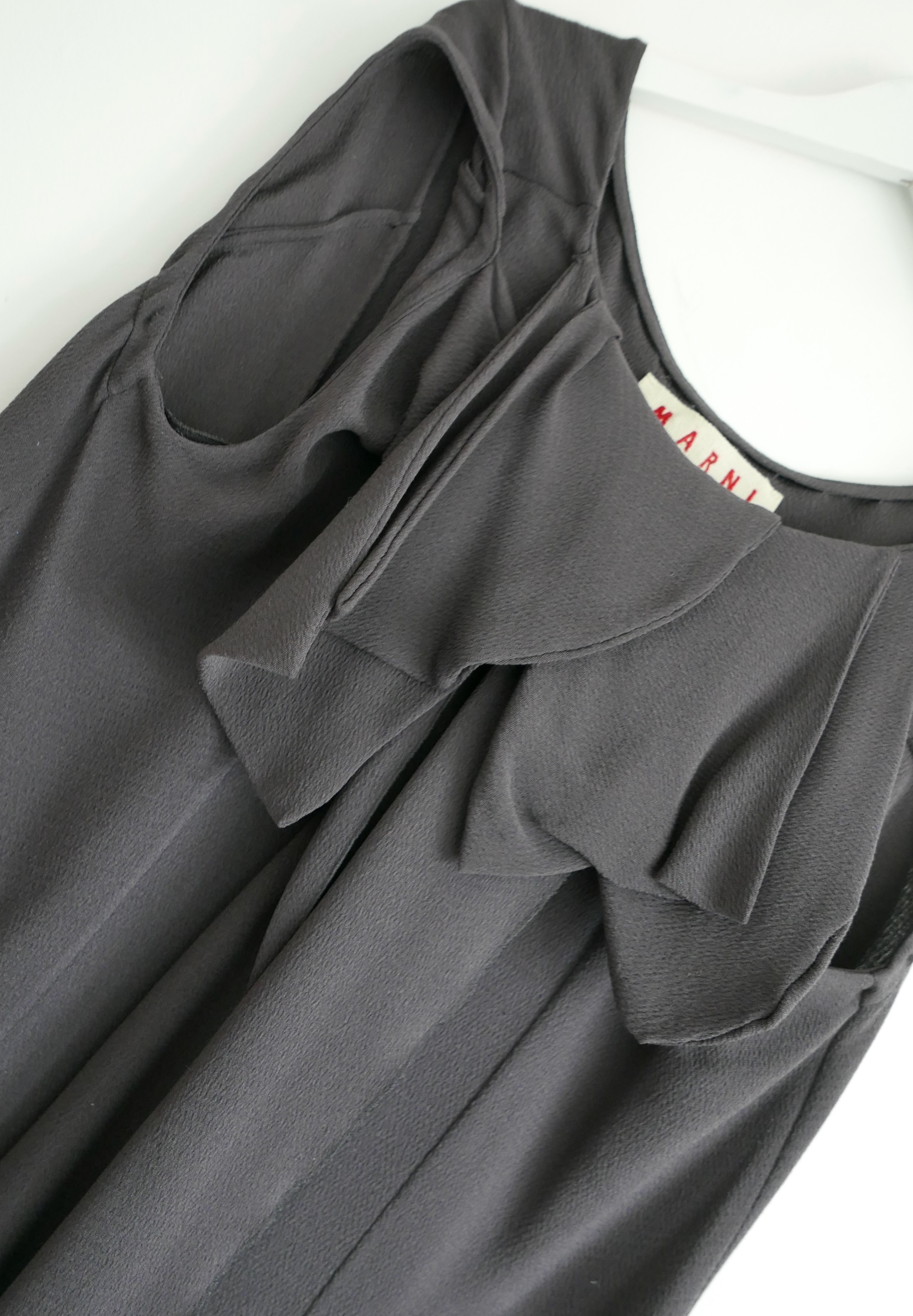 Preowned Marni Black Silk Draped Sleeveless Top Size S grey