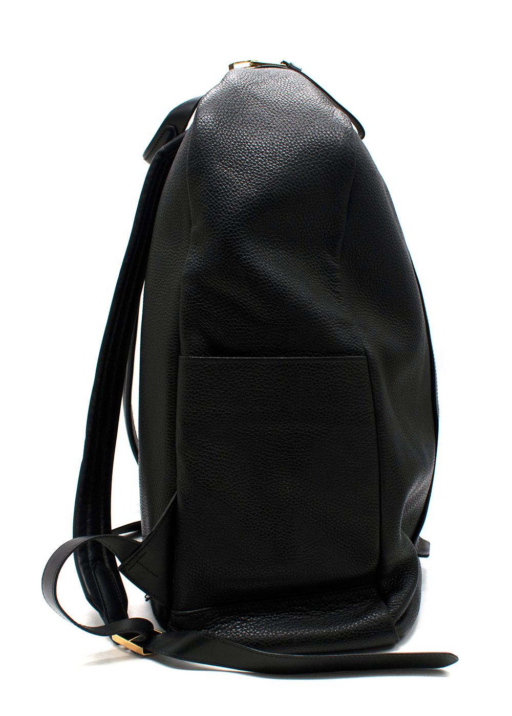 Men's Preowned Tom Ford Black Leather Grained Zip Backpack grained leather