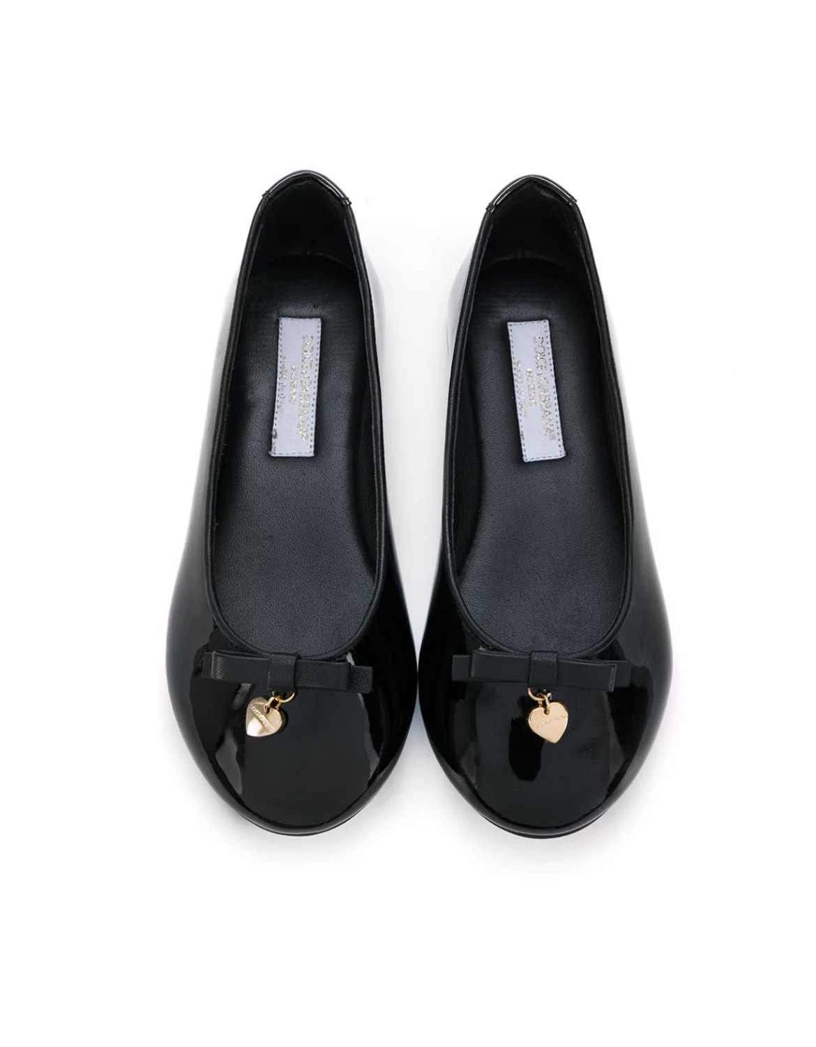 Boys Preowned Dolce  Gabbana Kids Black Patent Leather Ballerina Flats Size 5 Years