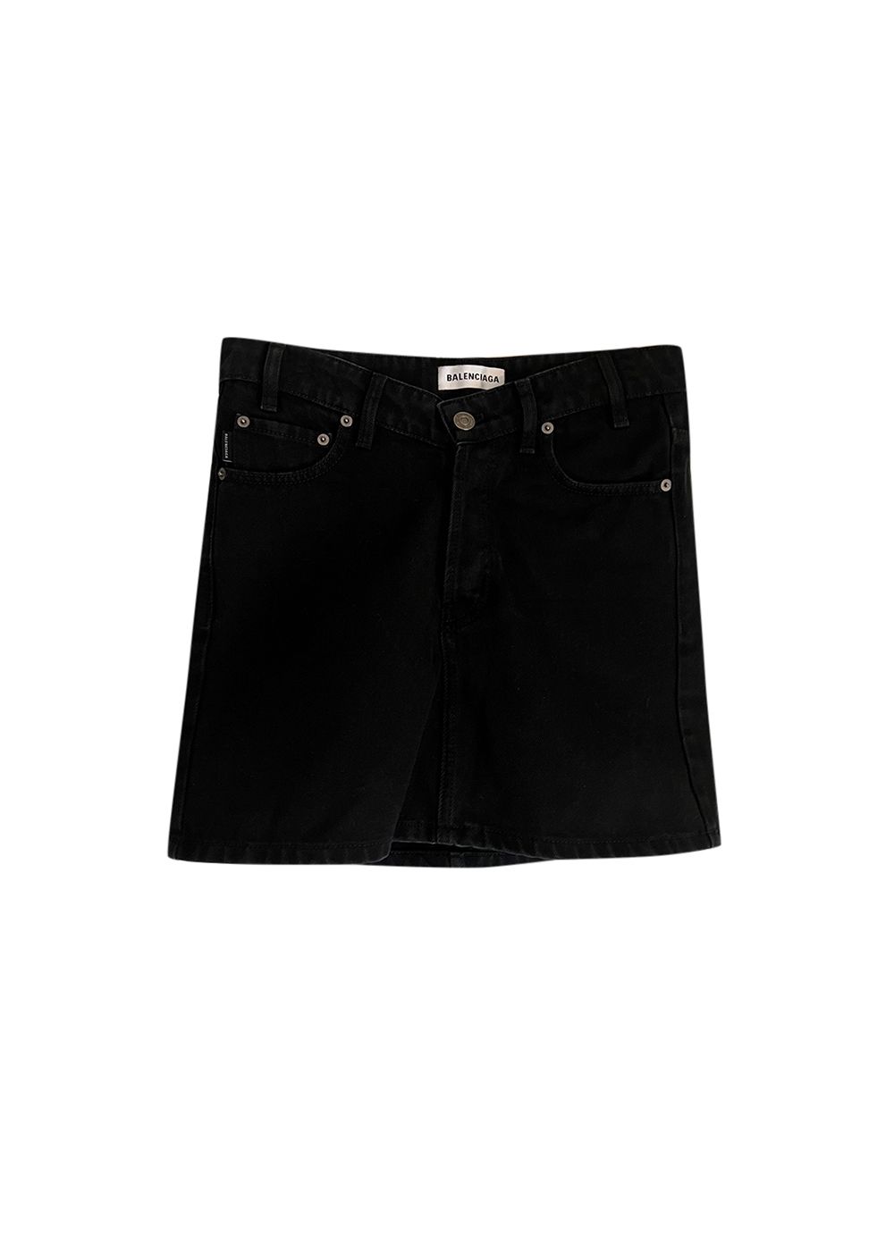 Balenciaga Black Denim Mini Skirt Size S cotton