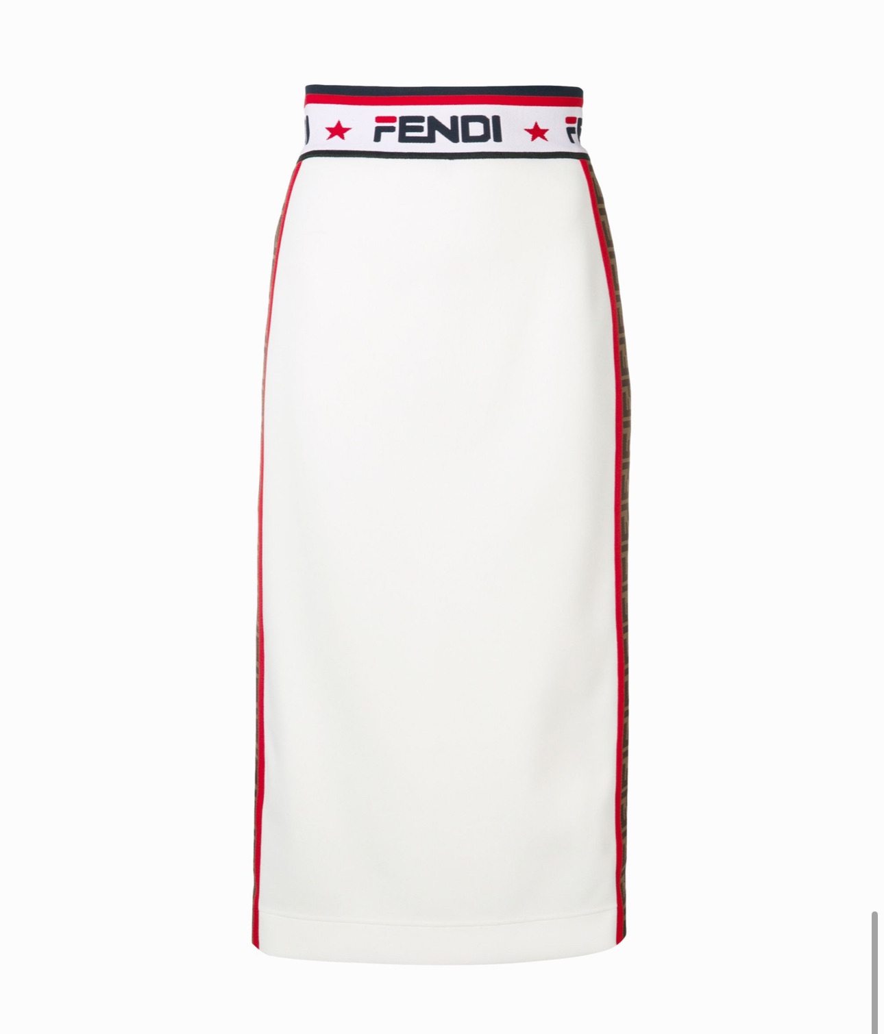 Preowned Fendi x Fila white pencil skirt Size 40 polyester