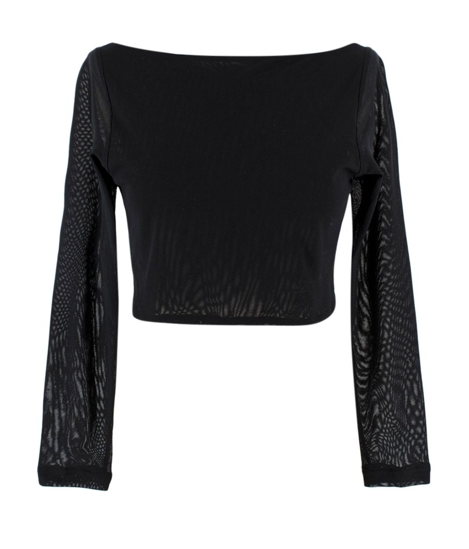 Molly Goddard Black Katie Cropped Mesh Top Size L polyester