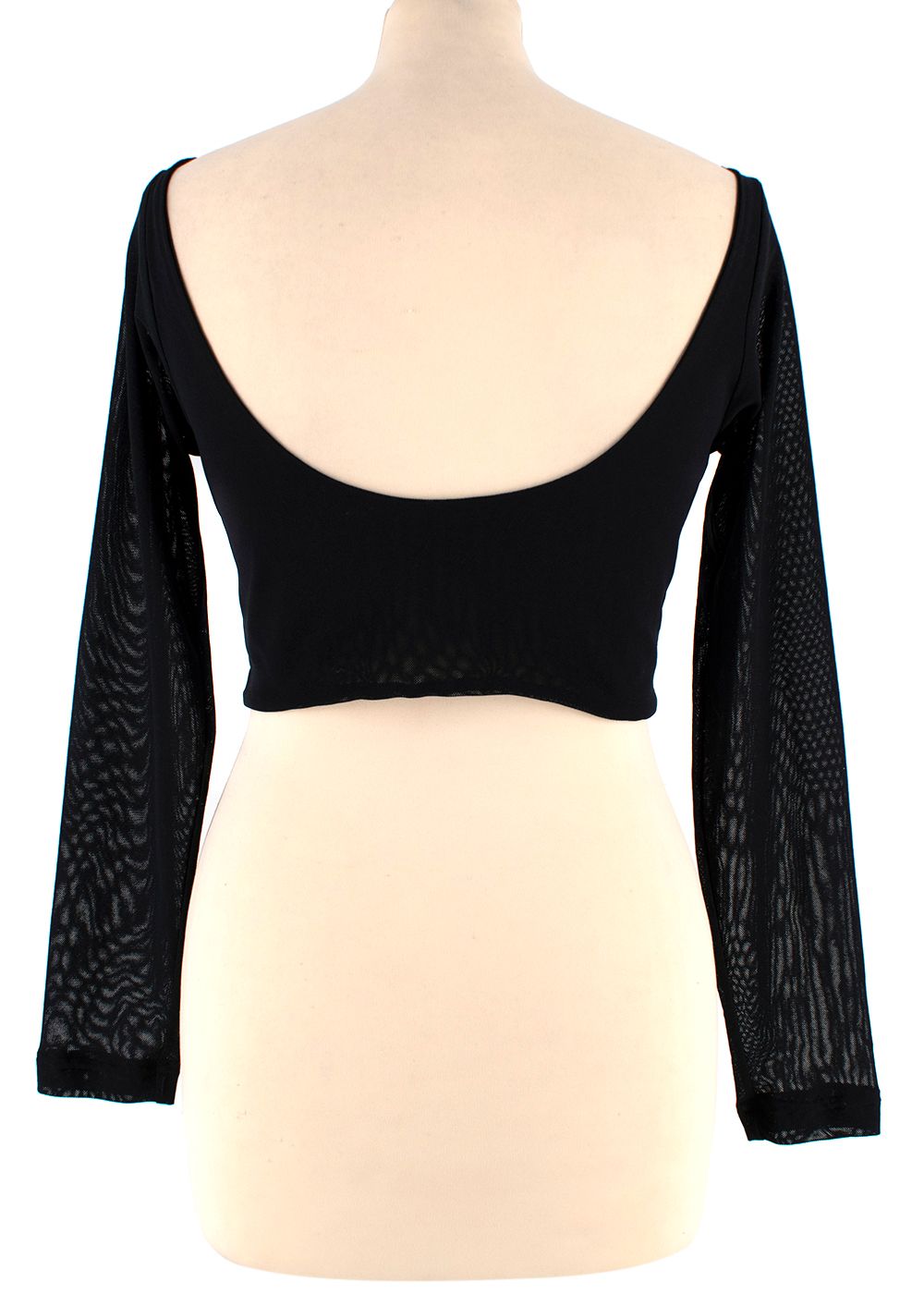 Molly Goddard Black Katie Cropped Mesh Top Size L polyester