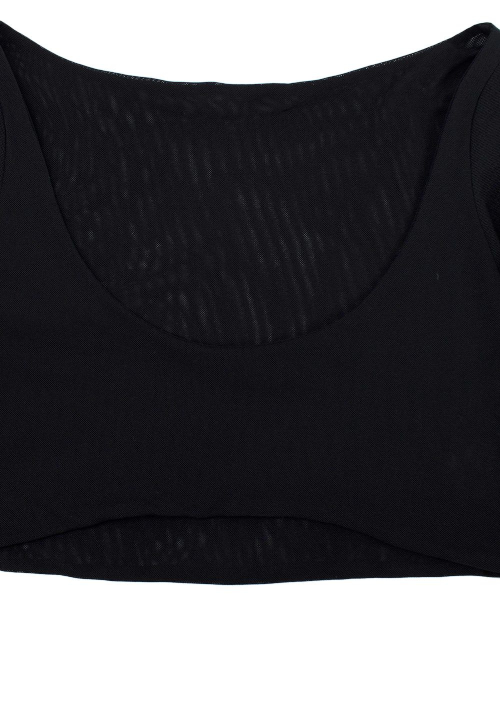 Molly Goddard Black Katie Cropped Mesh Top Size L polyester