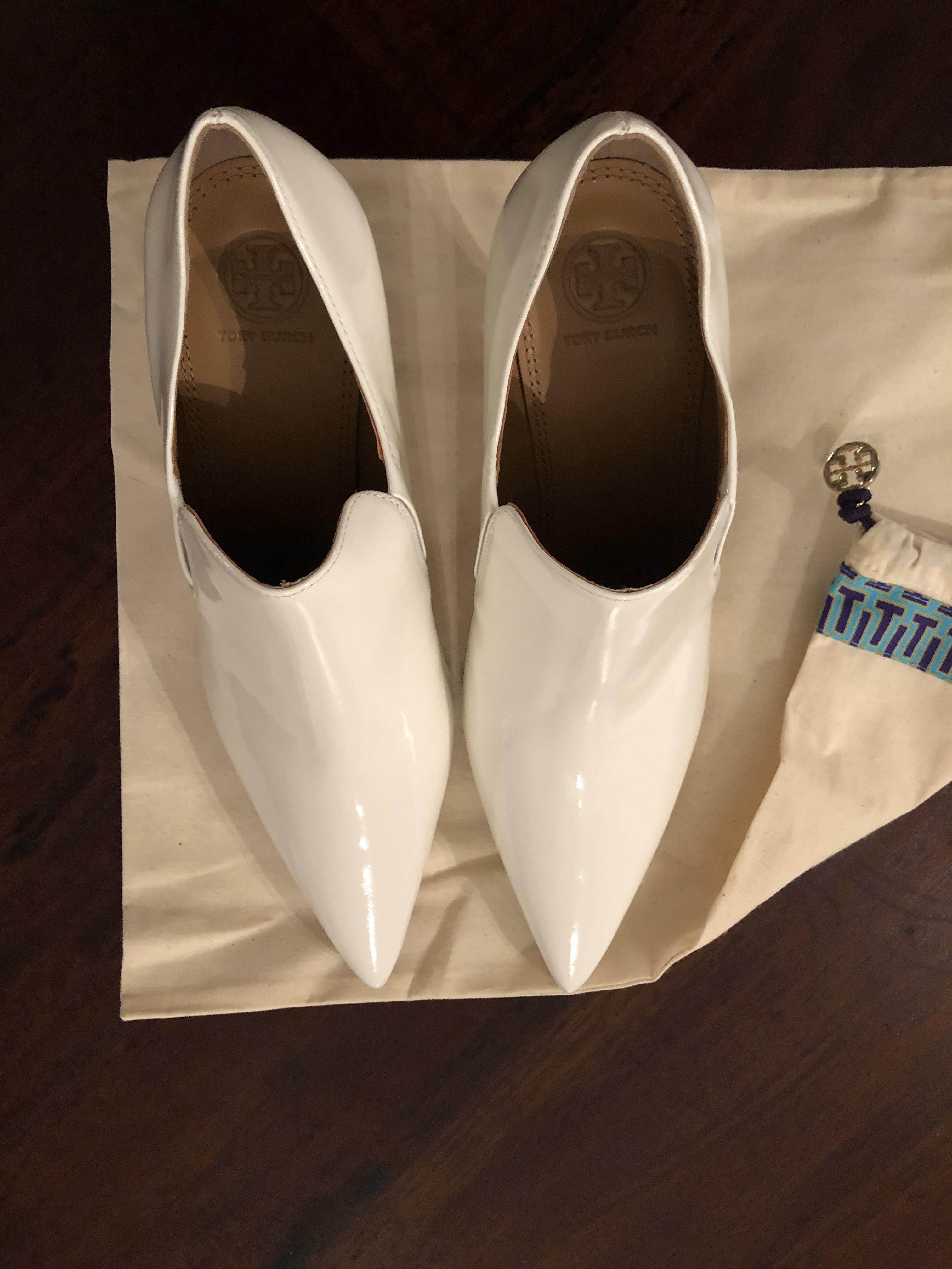 Tory Burch Georgina Booties Size 40 White leather