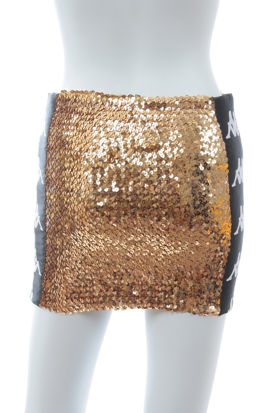 Faith Connexion gold sequin mini skirt Size S polyester