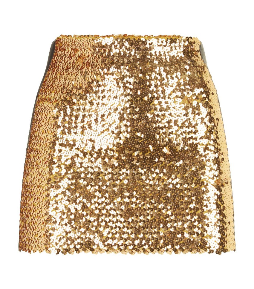 Faith Connexion gold sequin mini skirt Size S polyester