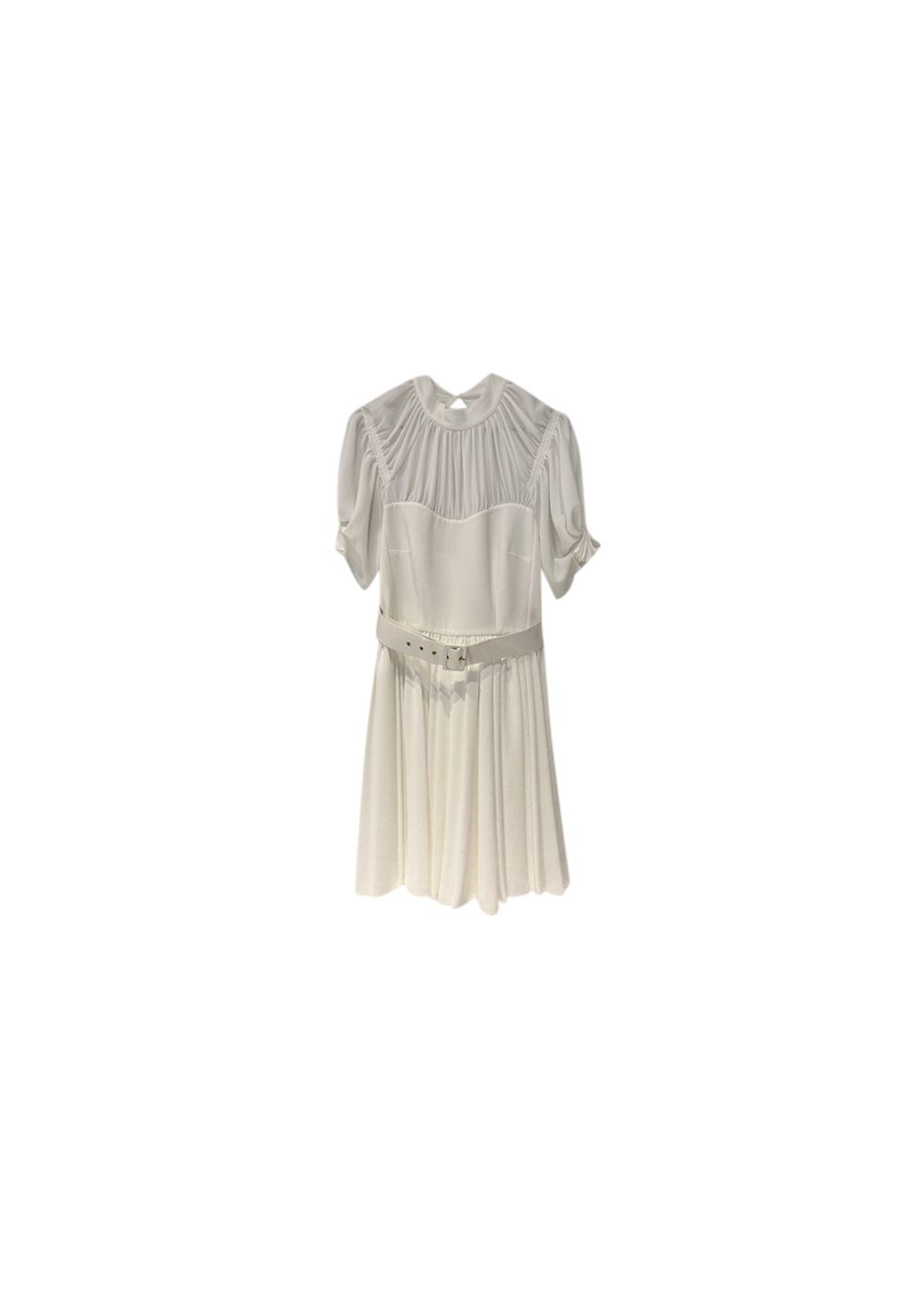 Emilia Wickstead White hammered crepe dress Size M polyester