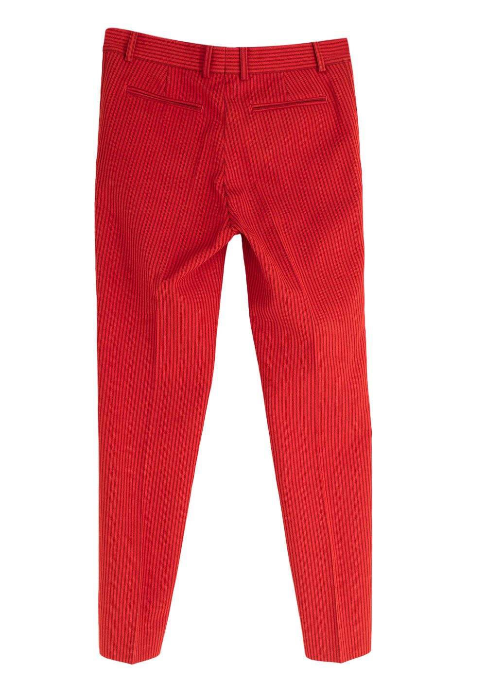 Preowned Celine Red  Black Cotton  Wool Cigarette Trousers Size XXS red black