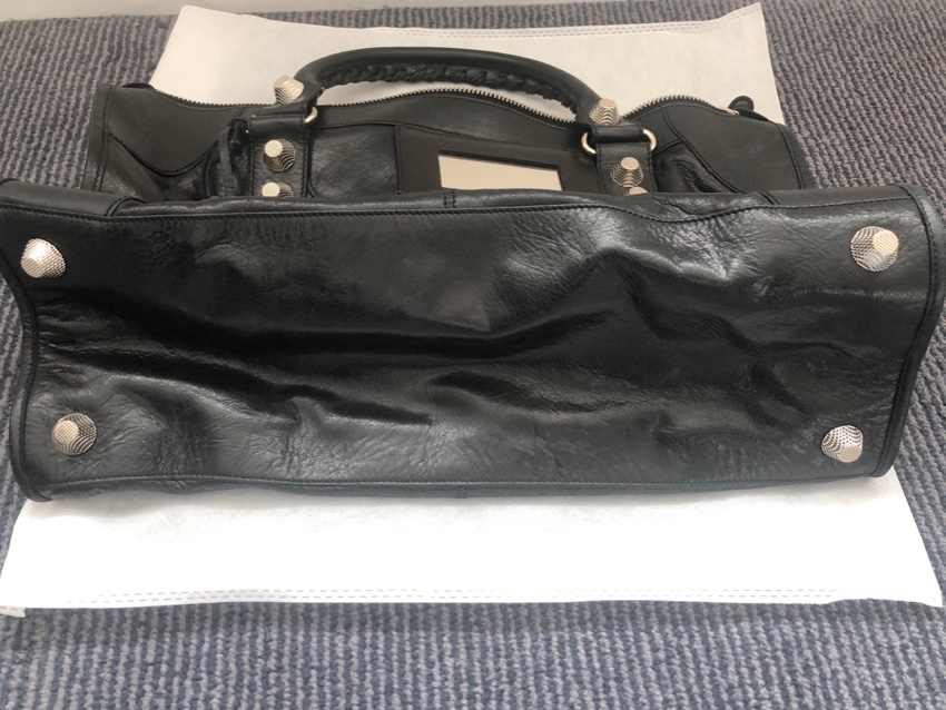 Balenciaga Black Leather Motocross Giant 21 City Bag Size L