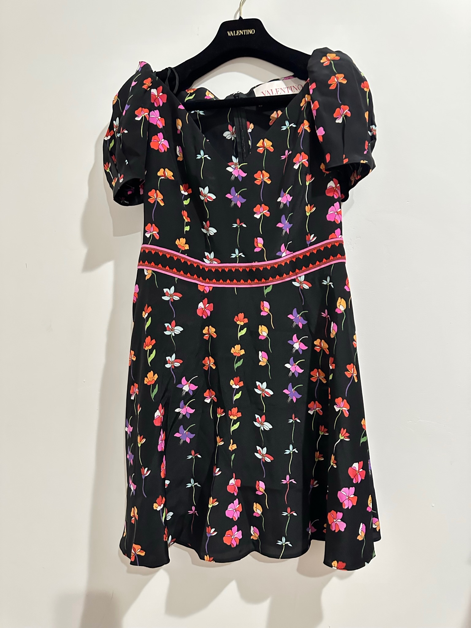 Valentino Floral Silk Mini Dress Size S