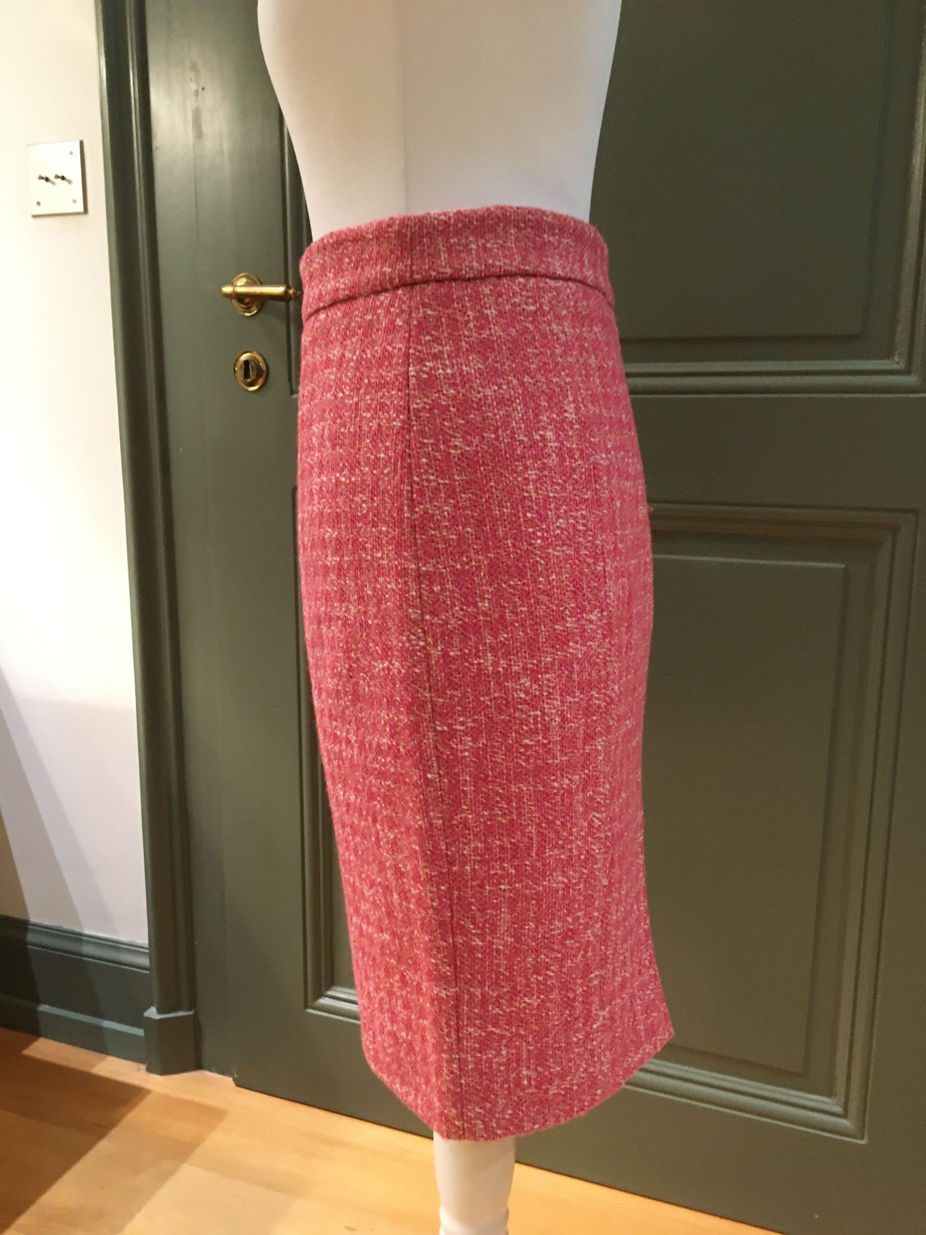 Preowned Red Valentino Pink Tweed Knee Length Skirt Size S mixed