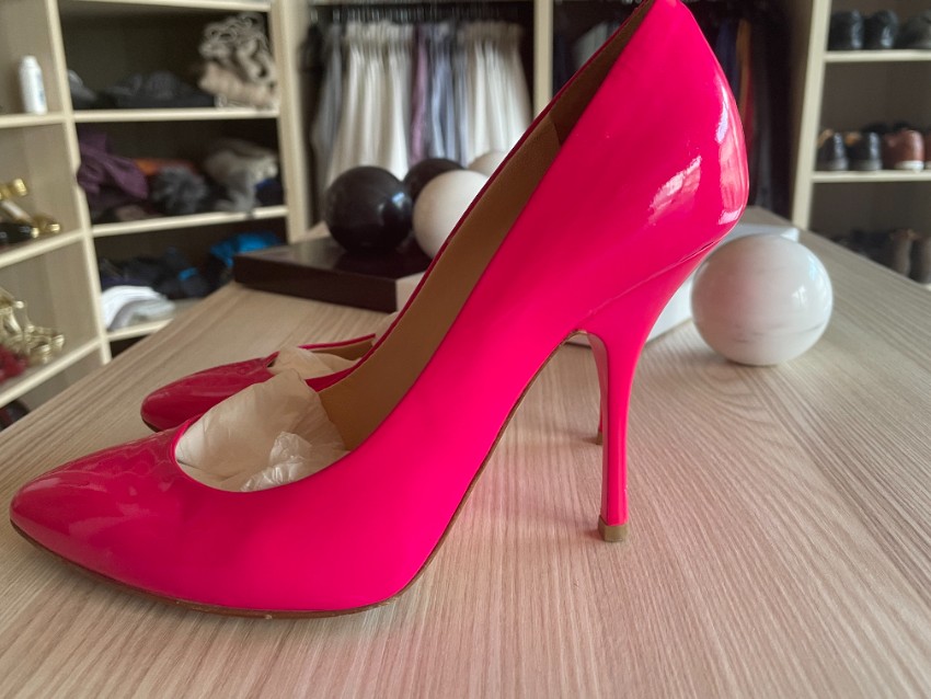 Preowned Giuseppe Zanotti Neon Fuchsia Patent Leather Pumps Size 36 Pink