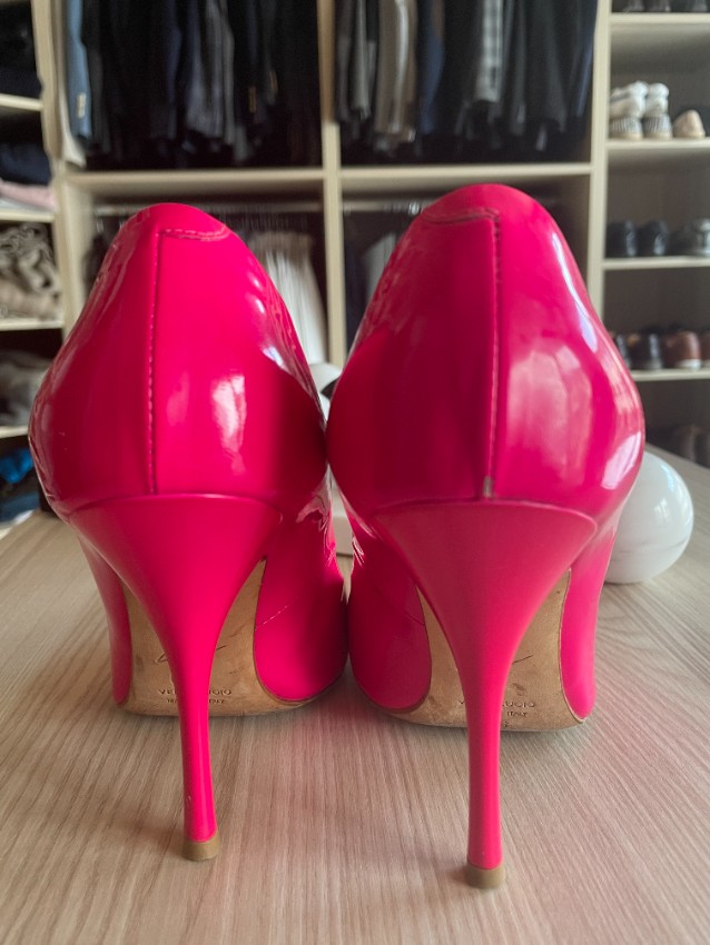 Preowned Giuseppe Zanotti Neon Fuchsia Patent Leather Pumps Size 36 Pink