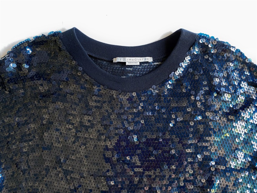 Preowned Stella McCartney Blue Sequin Jumper Size XS cotton