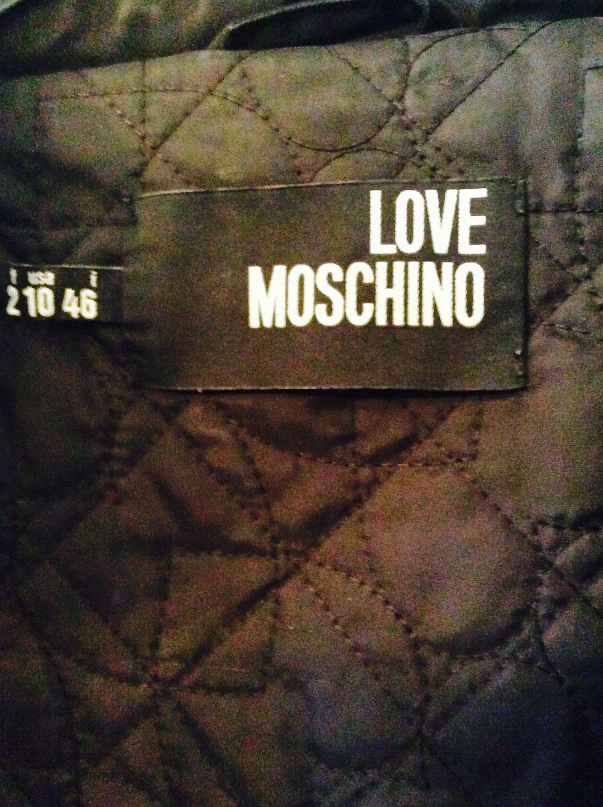 Preowned Moschino Black Padded Coat Size L cotton