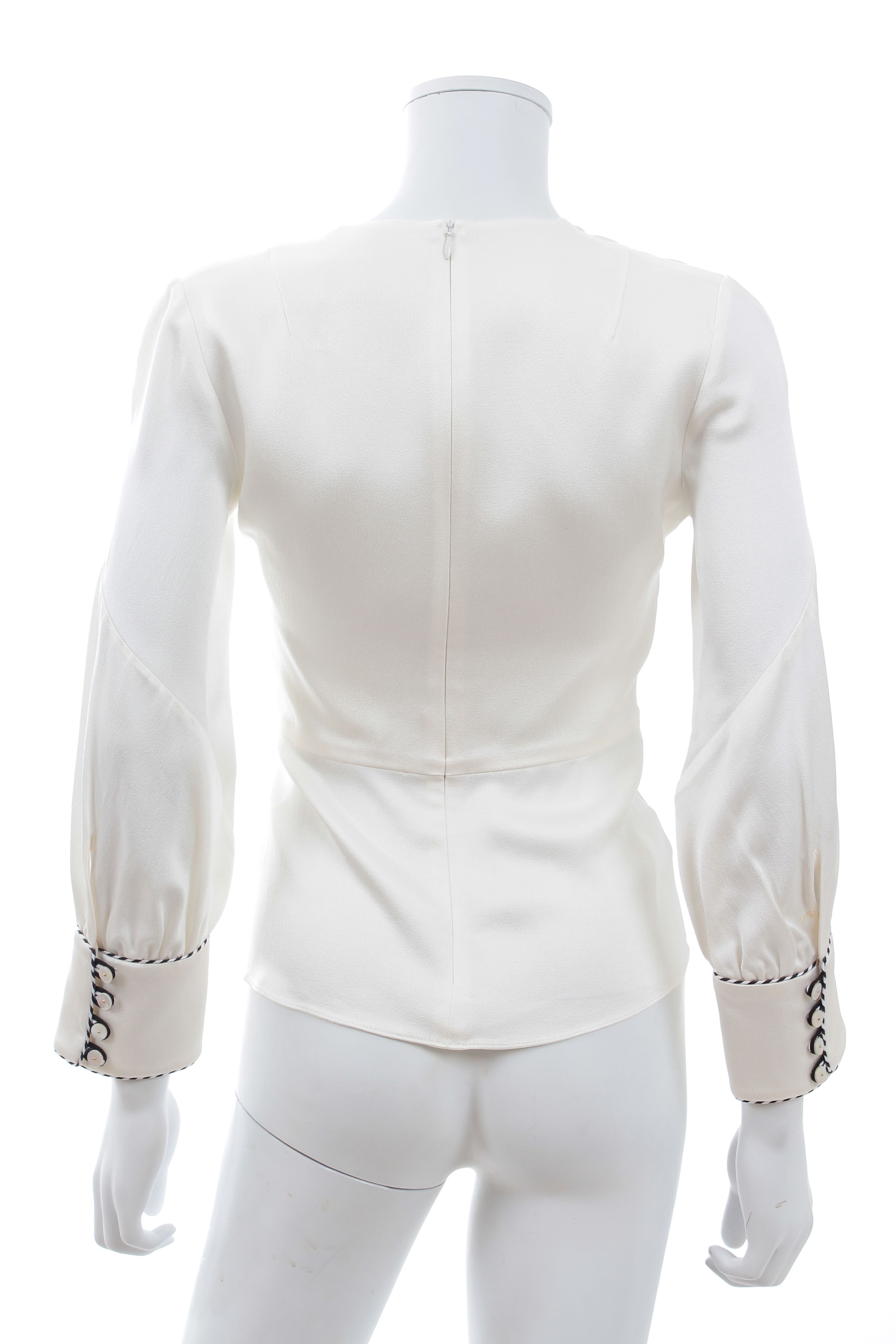 Preowned Peter Pilotto Ivory crepe ruched blouse Size XXS White viscose