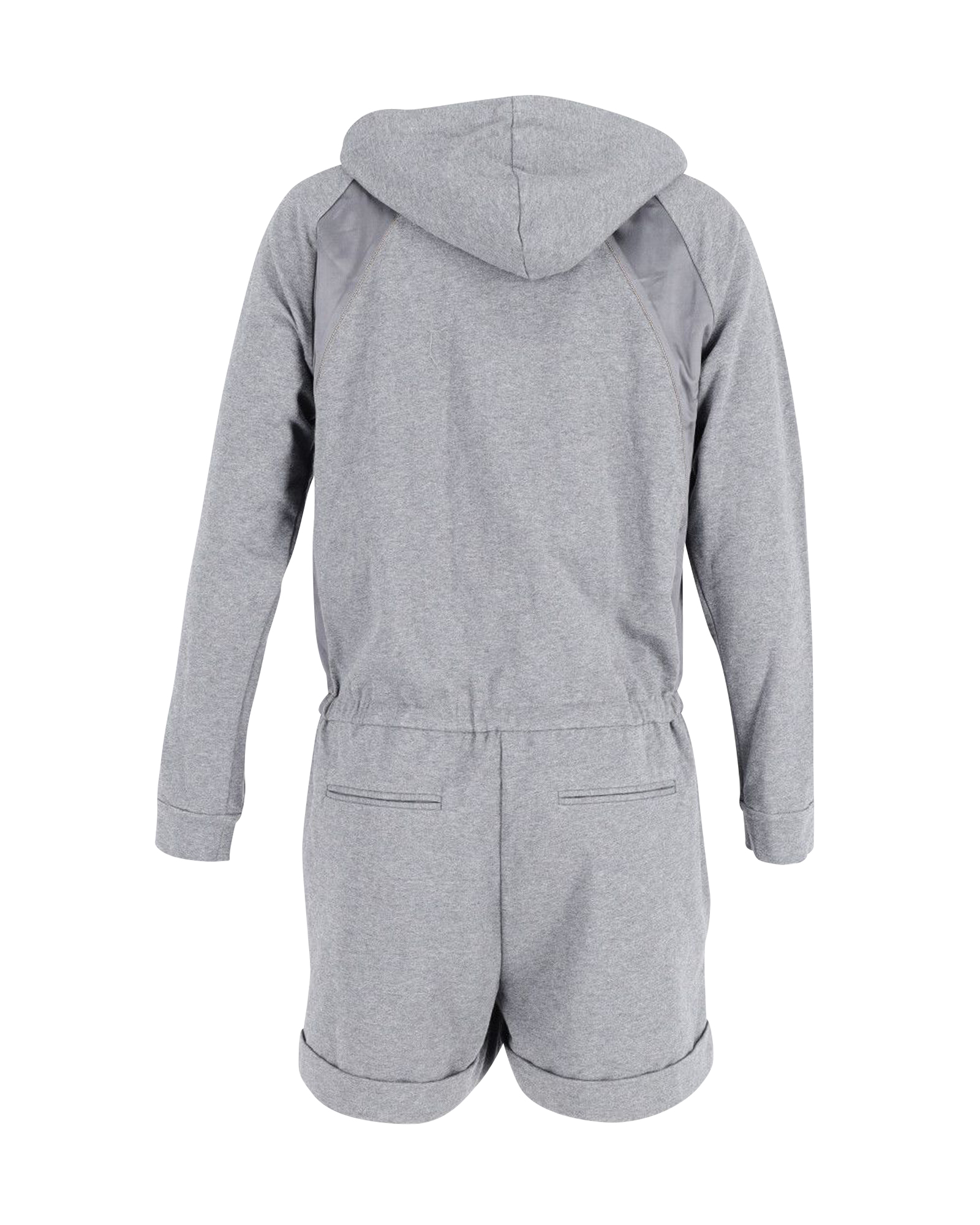 Preowned Brunello Cucinelli Hooded Jumpsuit in Grey Cotton Size M