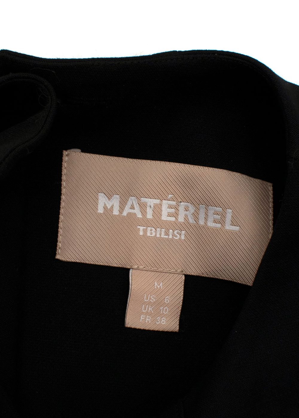 Preowned Materiel Tbilisi Black Utility Crop Top Size M silk