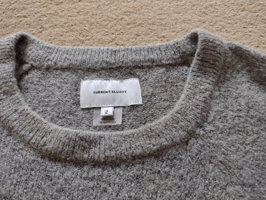 Preowned Current/Elliott Mohair Blend Victor Jumper Size S Grey acrylic/rayon/nylon