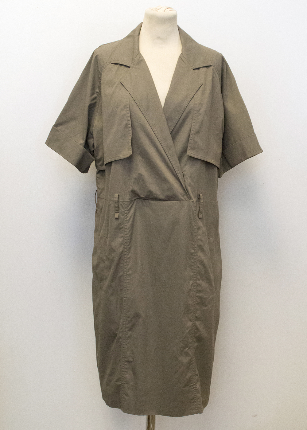 Preowned Lela Rose Taupe Dress Size S Tan/Brown cotton