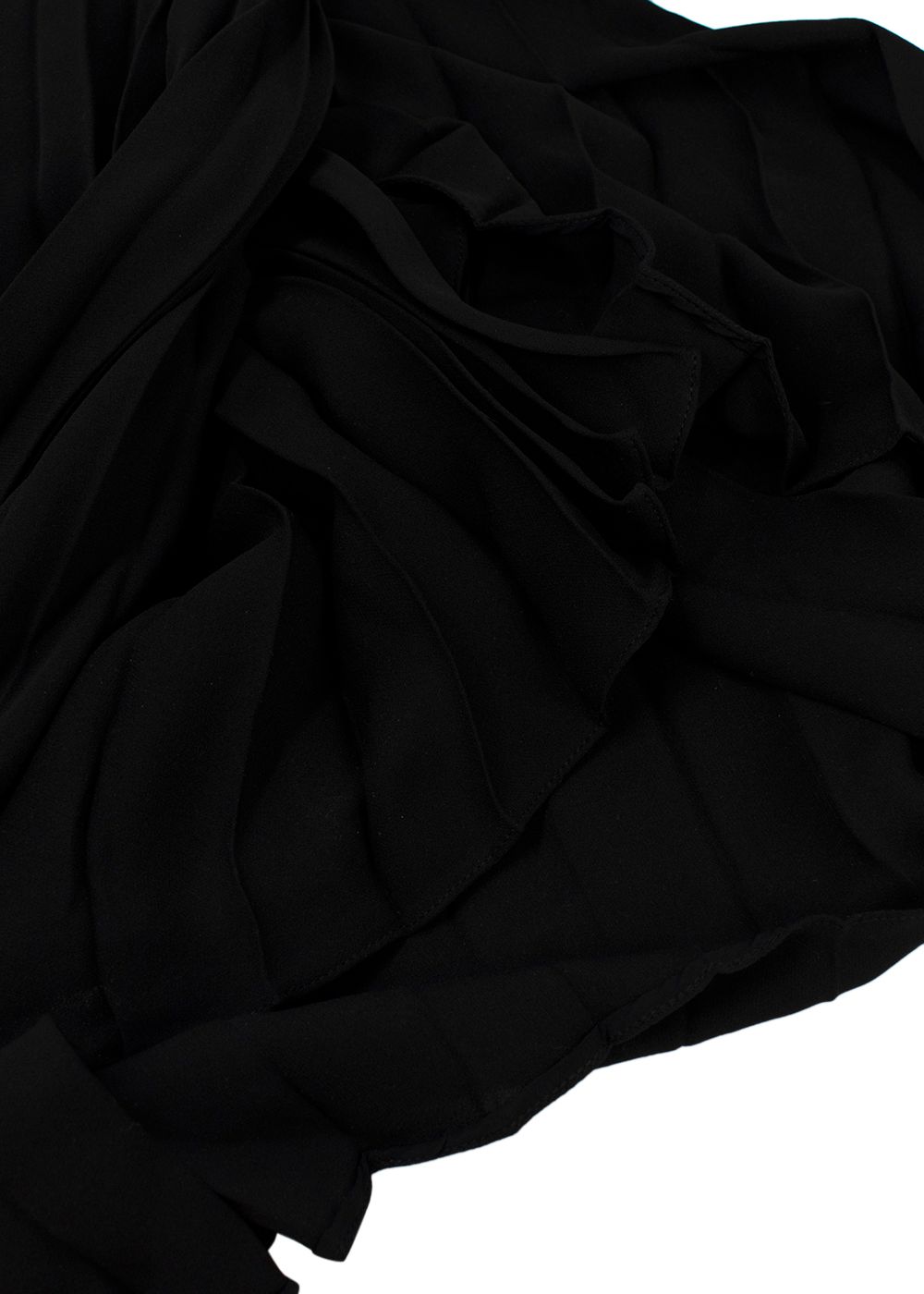 Valentino Black Pleated Satin Skirt Size XS silk