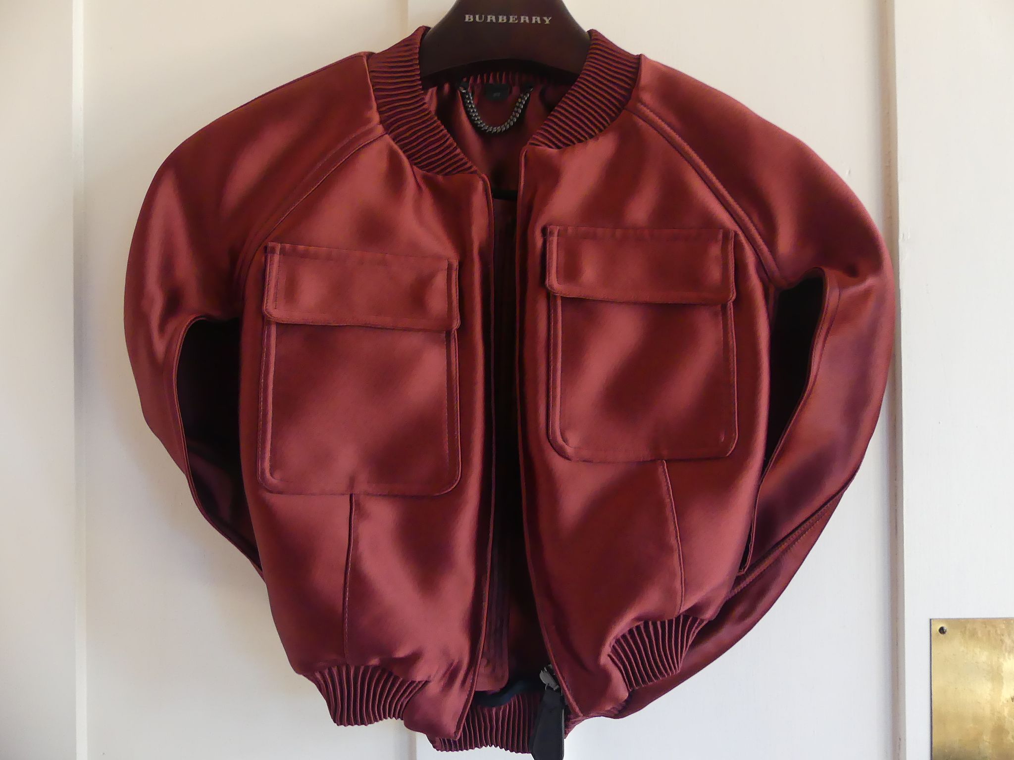 Satin Burgundy Sleeveless Prorsum Jacket Size M polyester