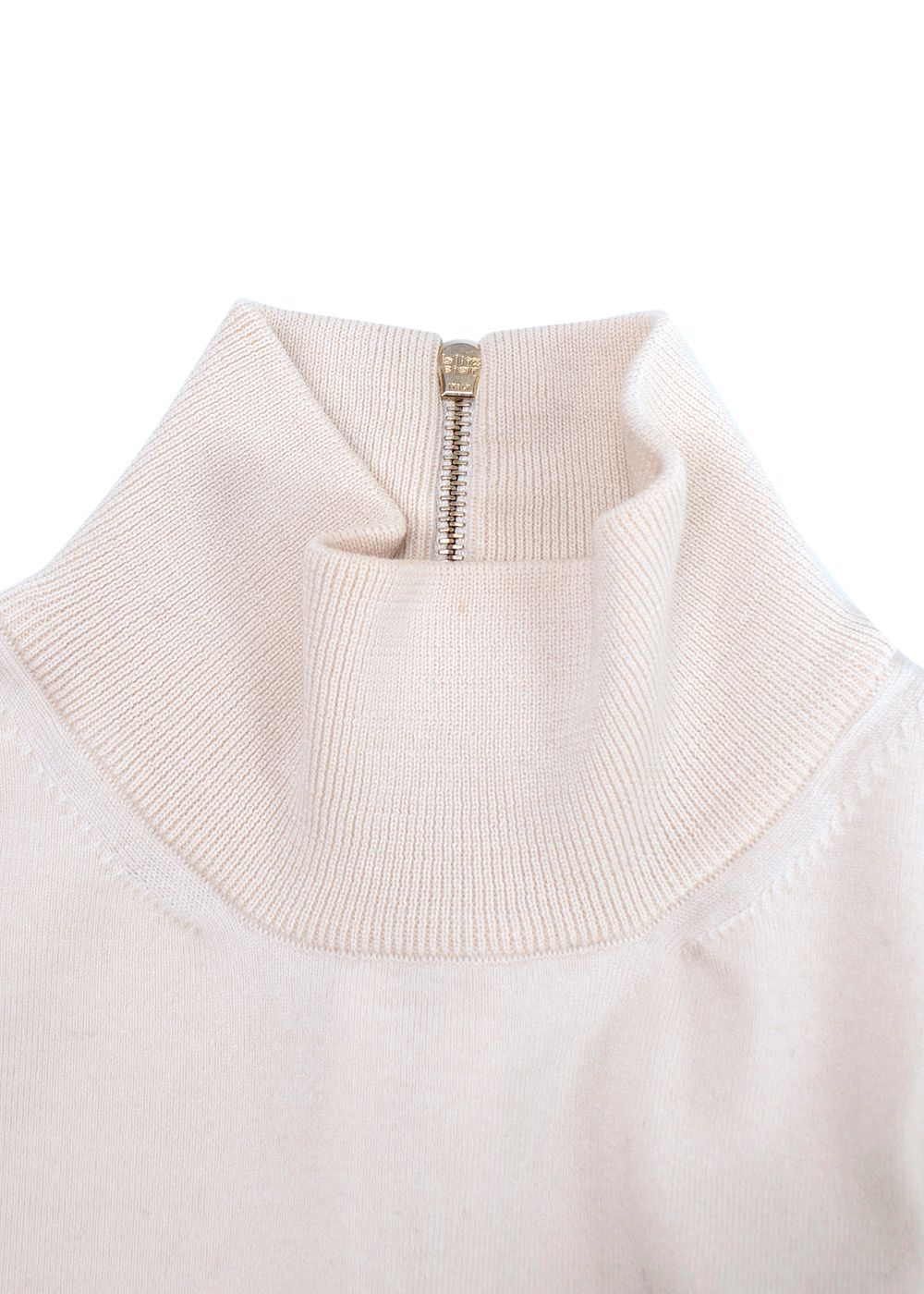 Preowned MaxMara Cream Cropped High Neck Jumper Size XXS cotton