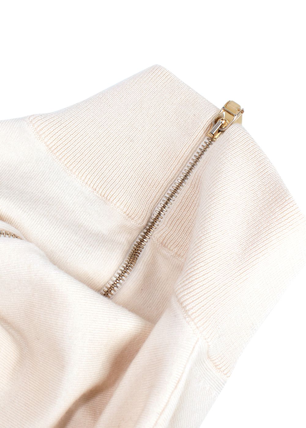 Preowned MaxMara Cream Cropped High Neck Jumper Size XXS cotton