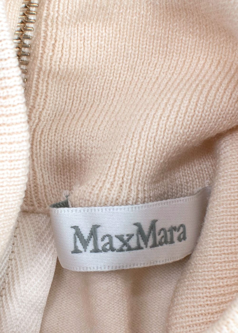 Preowned MaxMara Cream Cropped High Neck Jumper Size XXS cotton