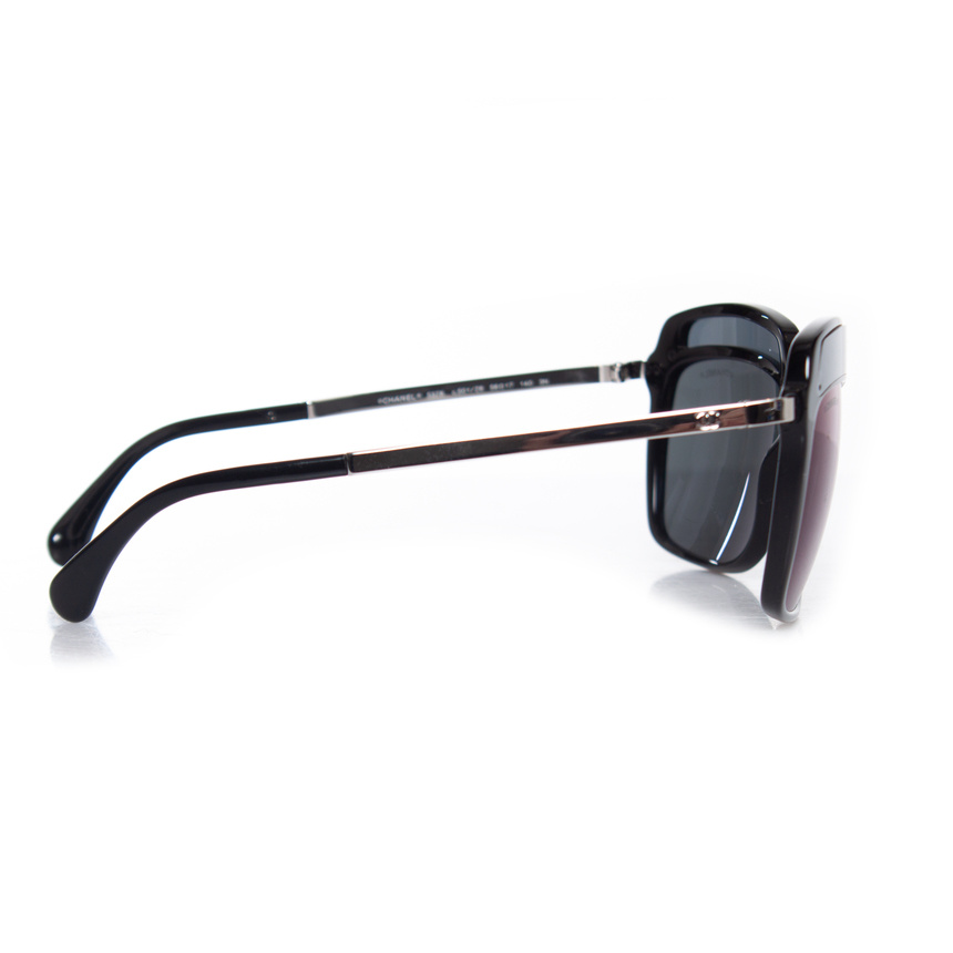 Preowned Chanel Black Double Lens Sunglasses plastic