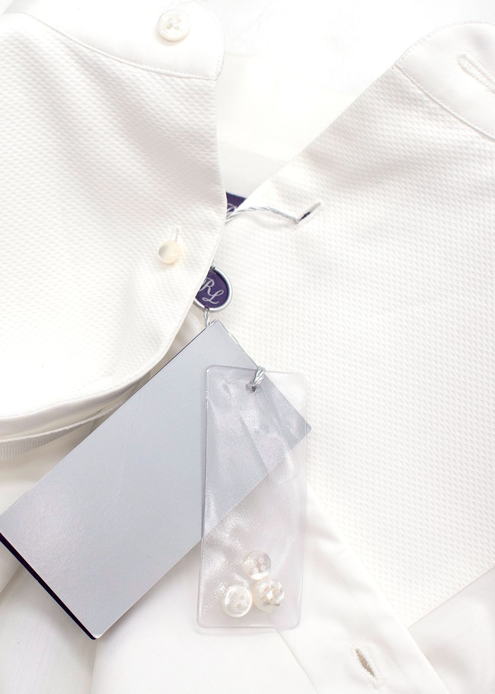 Men's Ralph Lauren Purple Label White Cotton Dress Shirt Size 15