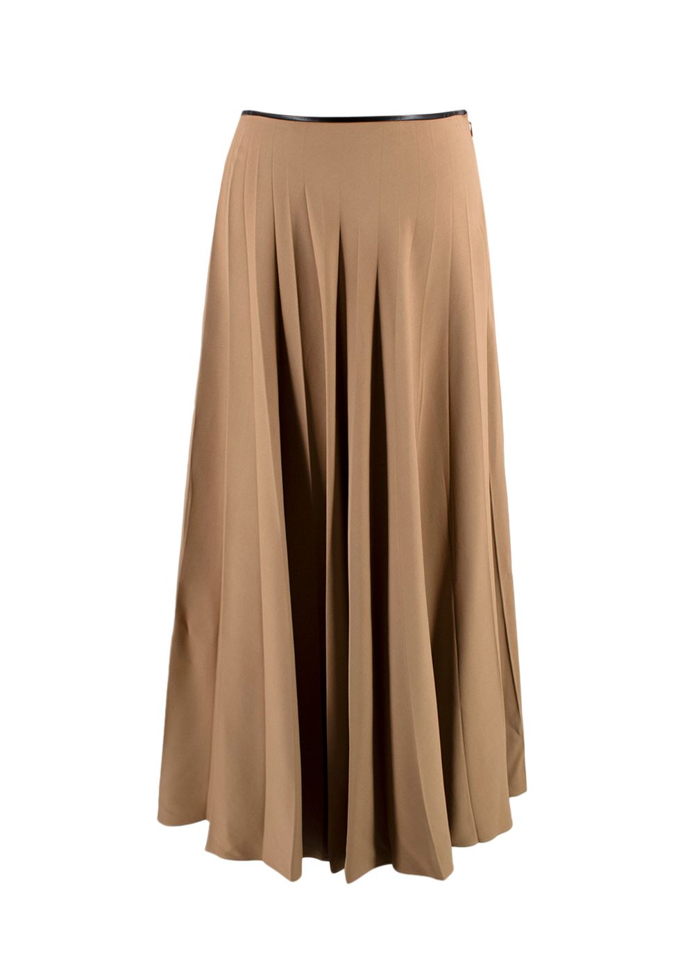 Preowned Peter Do High-rise Stretch-crêpe Midi Skirt Size XS beige viscose