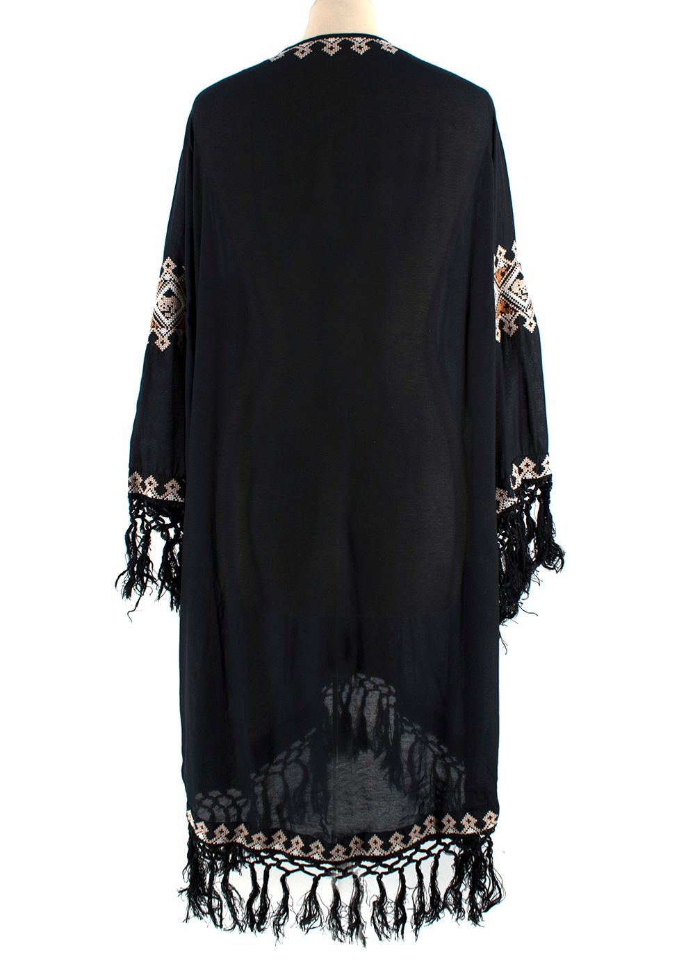 Preowned Melissa Odabash Black Embroidered Kaftan polyester