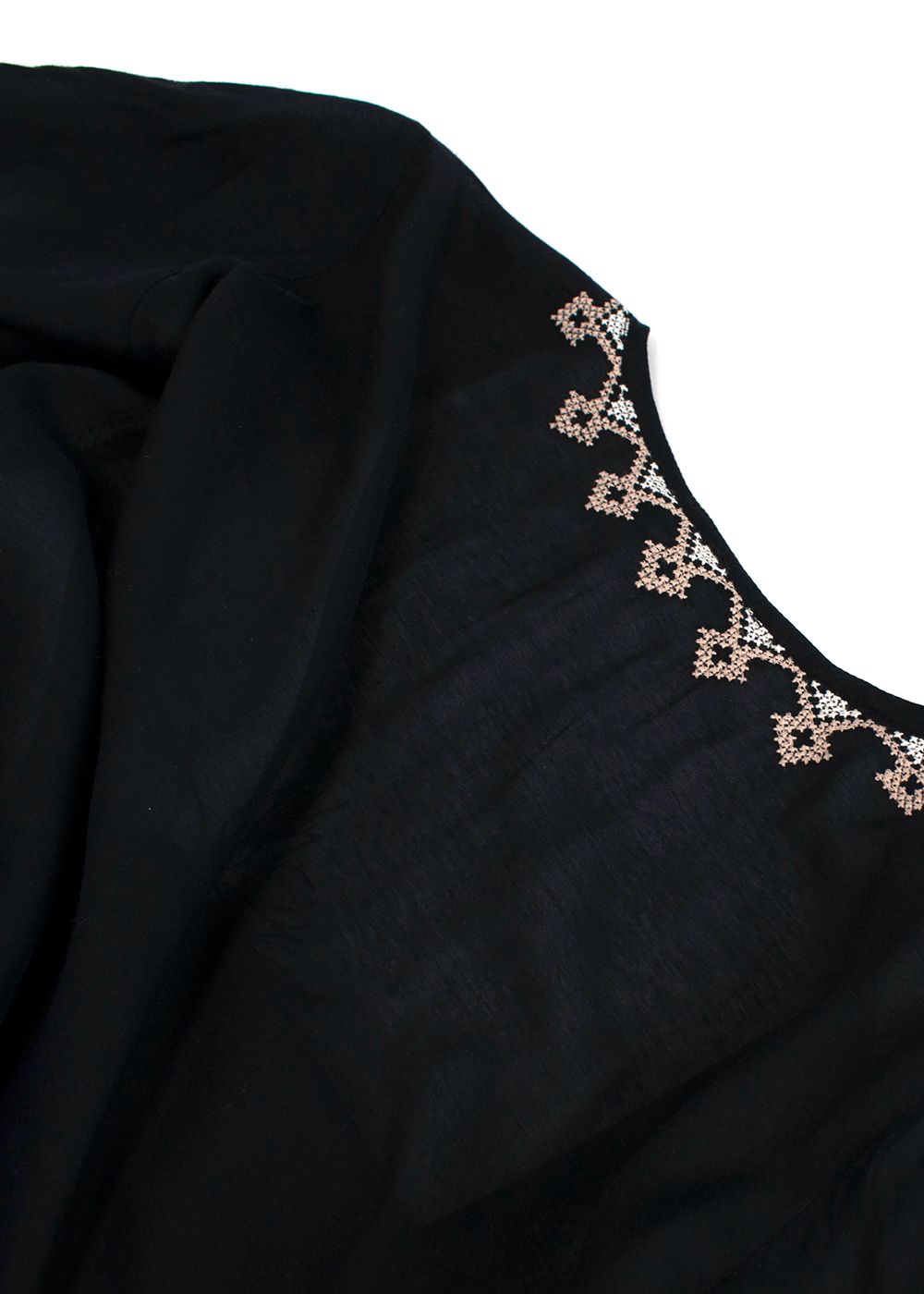 Preowned Melissa Odabash Black Embroidered Kaftan polyester