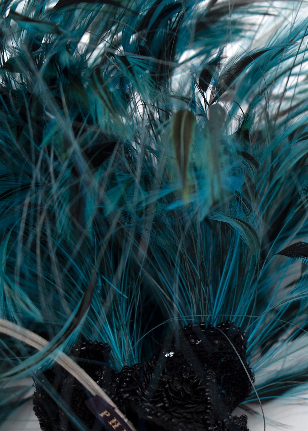 Philip Treacy Bespoke Embellished Turquoise Feather Fascinator