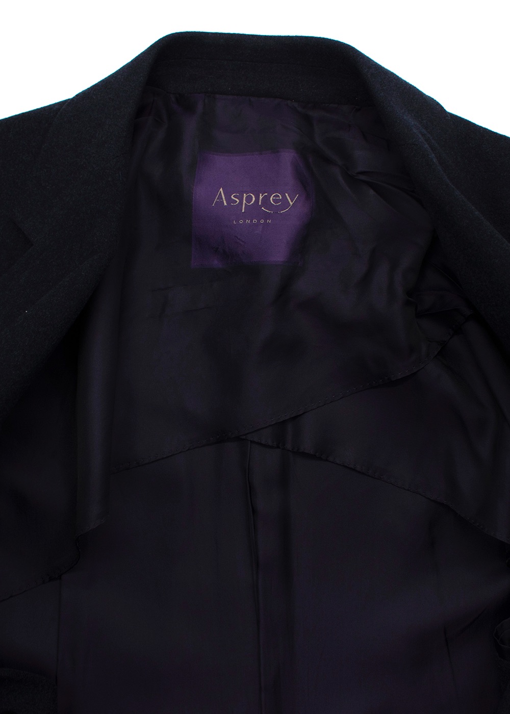 Men's Asprey Navy Longline Cashmere Coat Size XL Navy blue