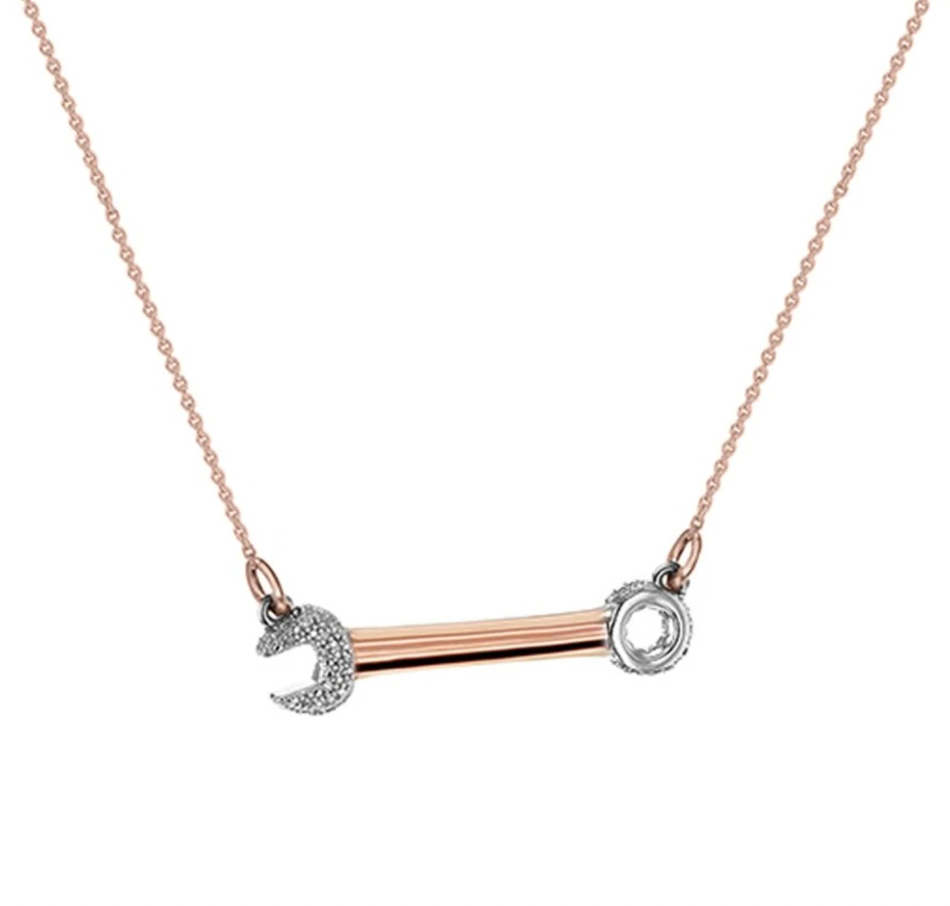 Hornig  Hill Rose Gold Crank It Up Necklace Rose Gold and silver