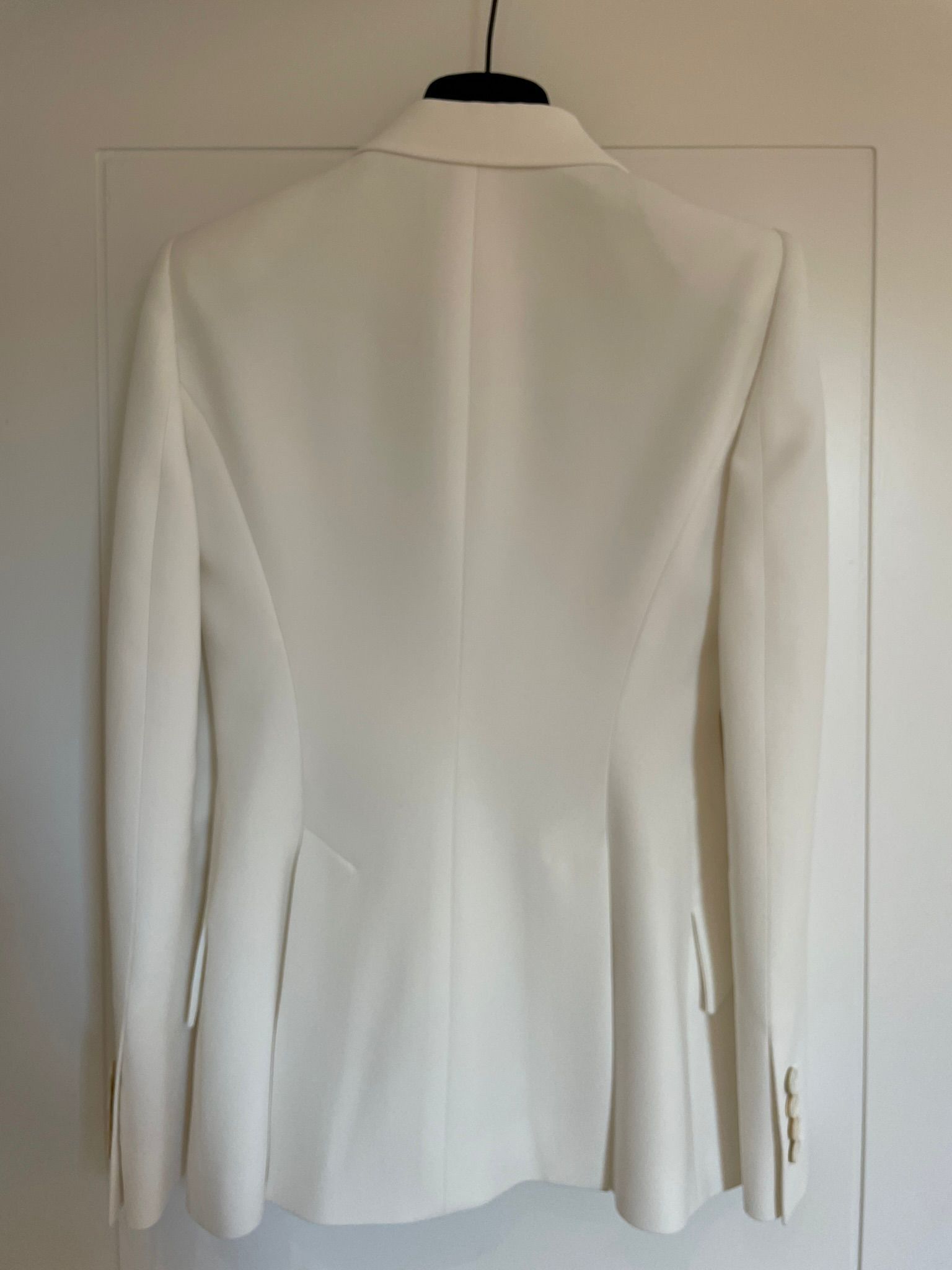 Preowned Alexander McQueen White Leaf Embellished Single Breasted Blazer Size 38 viscose