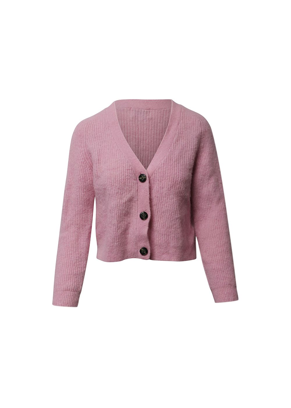 Preowned Ganni Rib Knit Cropped Cardigan Size XS pink wool