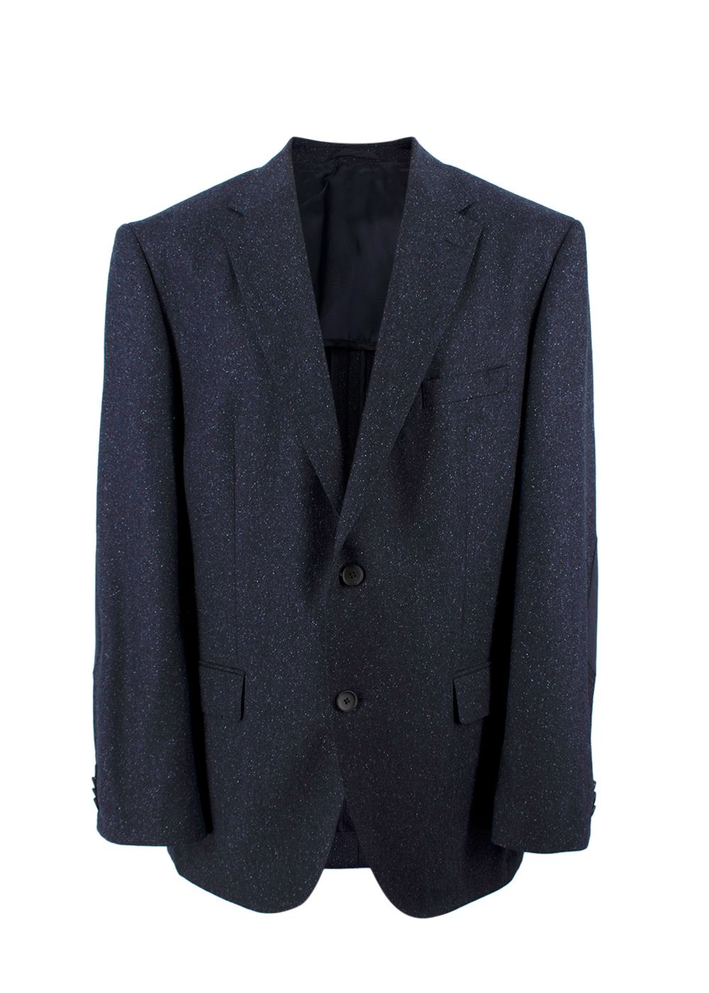 Men's Preowned Hugo Boss Navy Speckled Single Breasted Wool Blazer Size M